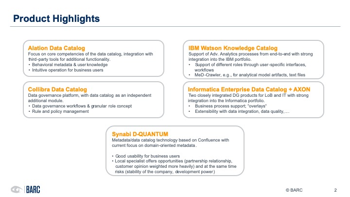 Comparing the Four Most Popular Data Catalog Providers